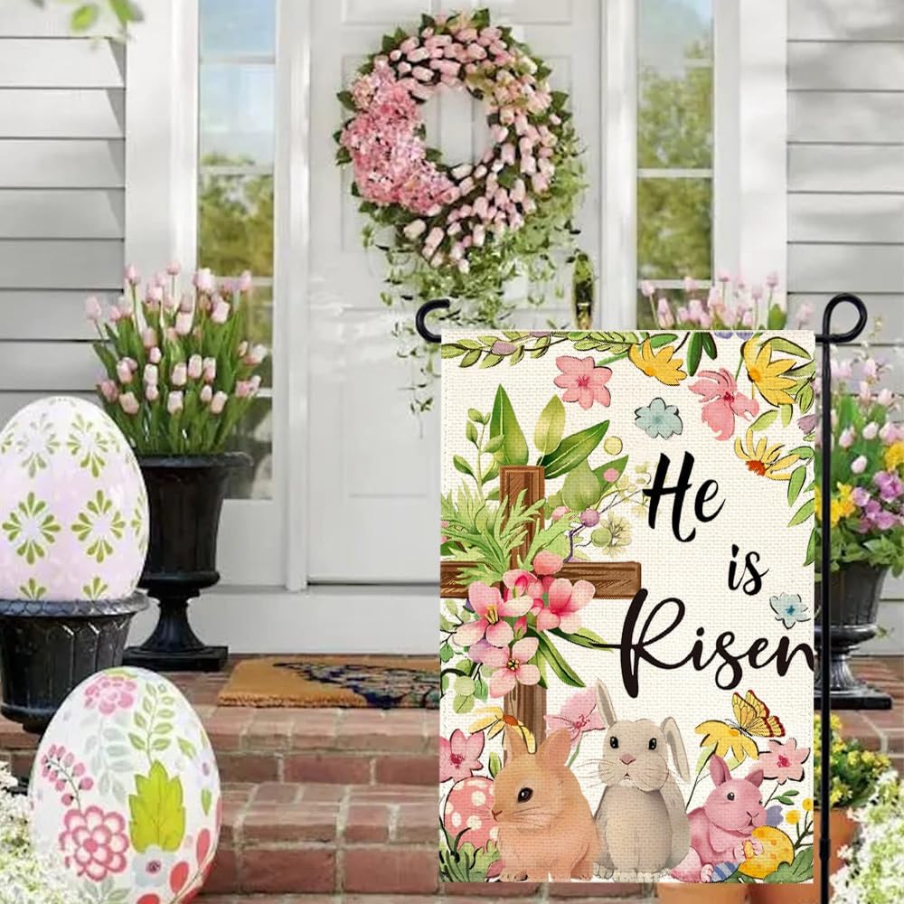 Happy Easter Bunny Garden Flag 12X18 Inch