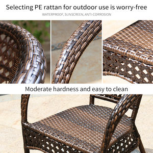 सभी मौसम का उपयोग पी रतन टेबल और कुर्सियों फर्नीचर आउटडोर फर्नीचर उद्यान सेट - Product Image 6