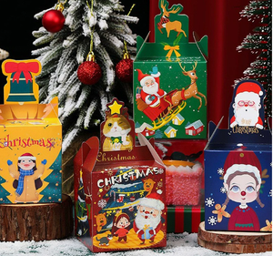 Cajas de Regalo de Papel Kraft Navideñas con Diseños de Dibujos Animados, Autoarmables, Reciclables, para Regalos y Decoración Navideña - Product Image 4
