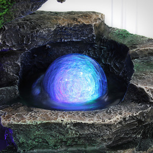 Fontaine d'eau artificielle avec rochers et lumières, pour intérieur et extérieur, décoration de jardin, sur pied, 110-230V - Product Image 4
