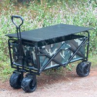Chariot utilitaire pliable kg, chariot utilitaire de jardin en plein air, chariot pliable robuste, avec plateau et panier de rangement