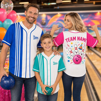 Maillot de baseball personnalisé brodé, design de dessin animé pour fête ou bowling, OEM POD, nom et numéro personnalisés, haut pour homme