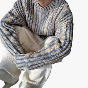 Pull Cleanfit Boy Advanced Sense, style coréen, automne-hiver, rétro, color block, col rond, tricot décontracté - Product Image 1