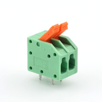 Borniers de connexion rapide 2P 3,81 mm, prises femelles, connecteurs PA66/Cuivre/Acier inoxydable Vert 250V 8A