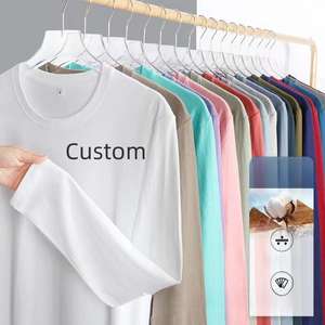 Streetwear Promotionele Groothandel Goedkope T-Shirt Prijs <span class=keywords><strong>China</strong></span> 180 Gram Puur Katoenen Pullover Basis T-Shirt Voor Mannen Full Mouw - Product Image 1