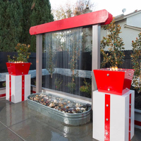 Grande fontaine d'eau rectangulaire en acier inoxydable en métal pour décoration de jardin moderne d'extérieur