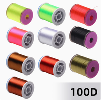 Fil de polyester sans nœuds MF 75D/100D/120D, haute luminosité, résistant à l'usure, pour la montage de hameçons pré-noués pour la pêche en rivière et en lac