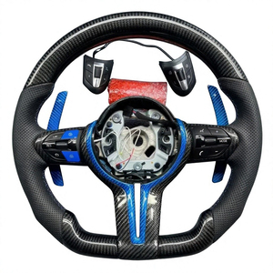 Volant <span class=keywords><strong>sport</strong></span> 3 branches en fibre de carbone <span class=keywords><strong>noir</strong></span> brillant pour modèles BMW Série 1-7, Série X, M - Amélioration intérieure - Product Image 2