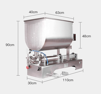 Machine de remplissage de pâte pneumatique à trémie de Type U avec agitateur de mélange pour bouteille de pot d'assaisonnement à la sauce aux haricots chili