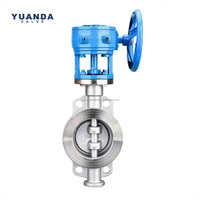 Vanne papillon pour pipeline de vapeur en acier inoxydable, triple offset, à joint rigide, type wafer, pour milieux d'huile thermique à haute température