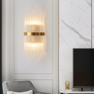 <span class=keywords><strong>Applique</strong></span> murale moderne dorée en verre cristal, produit de luxe, style européen, lampe de chevet, éclairage d'intérieur, lumière blanche, pour une entrée - Product Image 5
