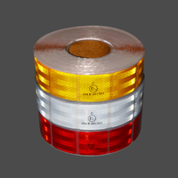 Adhesivo de diamante certificado ECE, pegatinas reflectantes rojas de alta intensidad para bicicleta, cinta reflectante rasgable de PVC resistente a la intemperie prismática