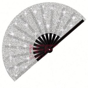 Grand éventail chinois traditionnel en bambou de 13 pouces, sculpté avec des motifs d'anges, art populaire, pour musique de rave, thèmes classiques du Nouvel An et de l'amour, pour la maison - Product Image 1