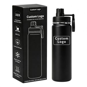 Custom Color 24oz 750ml Double Wall Insulated Vacuum Flask Double Wall Stainless Steel Large <b>Water</b> <b>Bottle</b> for Hiking - Product Image 1