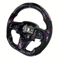 Produit phare : Volant sport à 3 branches en fibre de carbone forgée violette avec LED pour Chrysler 200 300 R/T SRT