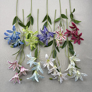 Bouquet de lys artificiels en soie, arrangement floral pour mariage et décoration intérieure, fabriqué en Chine - Product Image 4