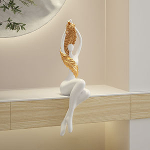 Figura Decorativa de Resina Minimalista Moderna, Personaje en Pose de Piernas Cruzadas, Separador de Ambientes, Mueble para Sala de Estar o TV - Product Image 5