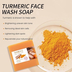 Jabón Facial de Cúrcuma en Barra, Jabón Sólido Hecho a Mano, Hidratante e Iluminador, Limpiador Corporal con Aroma a Miel - Product Image 3