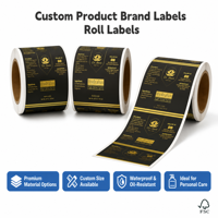 Autocollant en vinyle personnalisé, imperméable, holographique, écologique, pour flacon de parfum, lotion corporelle, savon liquide, cosmétiques, avec feuille d'or adhésive