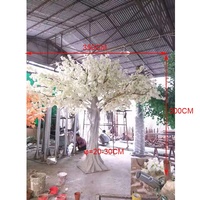 Arbre artificiel en fleurs de cerisier en fibre de verre, hauteur 300 cm, résistant à l'eau, feuilles au toucher naturel, décoration intérieure pour mariage