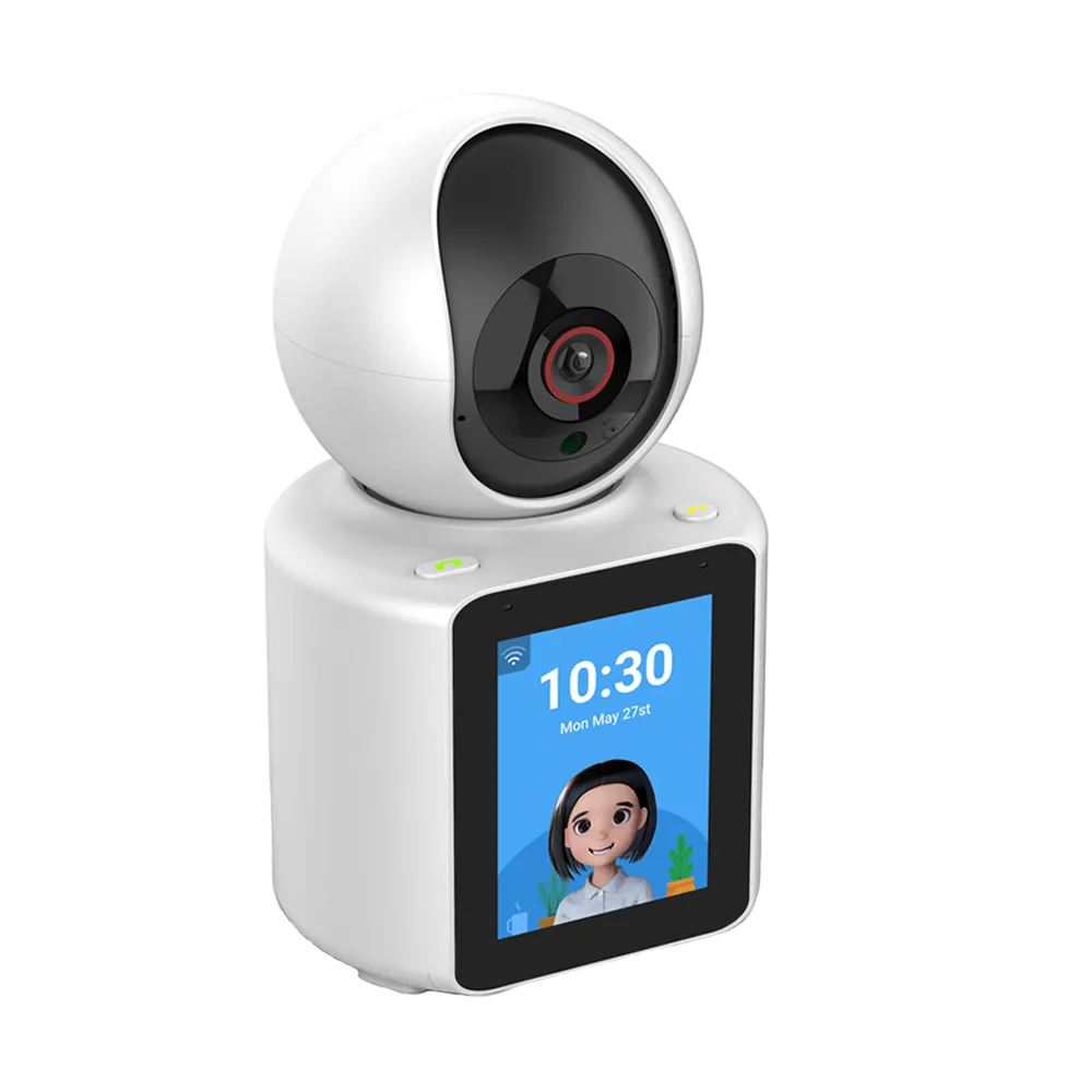 Home Smart WIFI Camera with IPS Screen 1080P Two-way Audio AI Video Call Baby Monitor CCTV Surveillance Security Wireless Camera