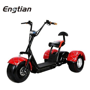 Toodi Three Wheel Electric Mini Scooter Tricycle with Roof for Adult Pink Max Black Green Silver Body Motor Acid Power Battery