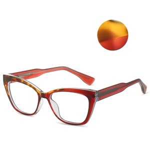 87294 TR90 + acetate khung Ins hợp thời trang Eyewear mùa xuân bản lề kính quang học bán buôn ánh sáng màu xanh chặn vuông kính - Product Image 1