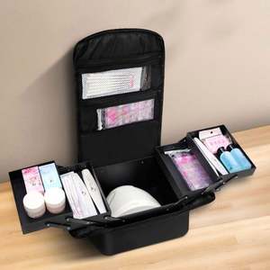 Sac de toilette professionnel en tissu Oxford polyester imperméable grande capacité pour maquillage et voyage transfrontalier – Vente en gros - Product Image 3