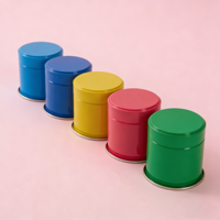 Boîtes en fer blanc personnalisées 60*60mm 73*73mm de qualité alimentaire avec couvercle à vis hermétique, couleur et logo personnalisés pour poudre de matcha, thé, café