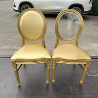 Silla apilable de resina plástica estilo francés con respaldo redondo para hotel, bodas, fiestas, comedor, entrada, parque, exterior, desmontable