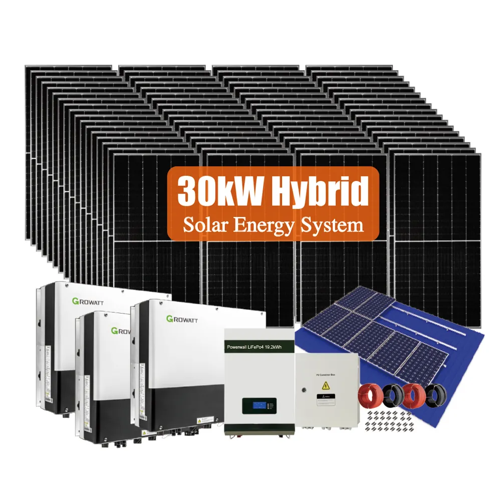 Maxbo 30kW 30 kW Hybrid komplett mit Panels Solar Energy Power Elektrozaun Photovoltaik-System Kit