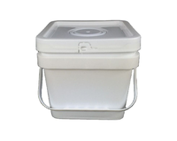 Seau carré en plastique de qualité alimentaire en gros avec couvercle, impression de logo, couleur PP, seau carré pour fruits de mer
