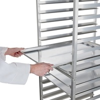 Chariot de rangement pour pain en acier inoxydable avec roulettes pour boulangerie, hôtel, cuisine, four