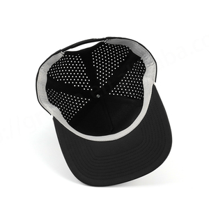 หมวกแบบมีรูพรุน5แผงทำจากยางแพตช์ปักโลโก้ระบายอากาศหมวกกีฬาเชือกปรับได้ลายจุดทองและทองแดง - Product Image 4