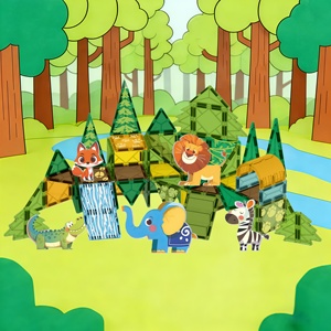 Blocs de <span class=keywords><strong>construction</strong></span> magnétiques sur le thème de la nature et des animaux du zoo 2026, 30/50/70 pièces, cadeau éducatif pour enfants, <span class=keywords><strong>jouet</strong></span> en plastique robuste pour garçons et filles - Product Image 1