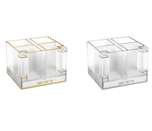 थोक गहना जूडाका व्यक्तिगत उपहार 2 नमक शेकर बेंचर कार्ड स्विवेल लुइट सिल्वरवेयर कैडडी ऐक्रेलिक कटलरी धारक - Product Image 1