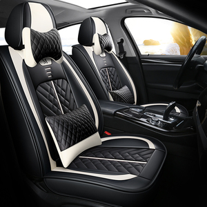 <span class=keywords><strong>Coussin</strong></span> de siège de <span class=keywords><strong>voiture</strong></span> en cuir PVC de style professionnel de luxe de taille universelle avec accessoire de protection avant et arrière adapté à l'intérieur de la <span class=keywords><strong>voiture</strong></span> - Product Image 6