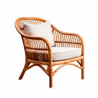 Wicker Hoop Fan Clue Chair Indoor Antique Vintage Papasan Chair Vintage Bamboo Venice Rattan Chairs