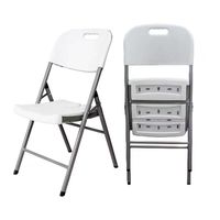 Chaises Pliantes Robustes en Plastique Blanc pour Événements Extérieurs, Mariages, Hôtels, Restaurants, Parcs et Fêtes