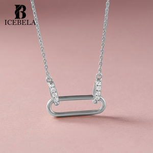 Collares Únicos de Joyería Fina de Plata de Ley 925 con Colgante de Zirconia y Eslabones Entrelazados para Mujer - Product Image 4