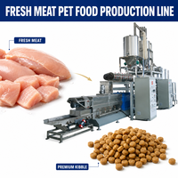 Ligne de production d'extrusion à double vis pour aliments pour animaux de compagnie, machine automatique pour la fabrication d'aliments pour chiens, chats et poissons, en acier inoxydable SUS304