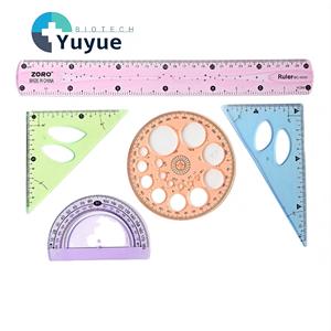 Juego de 5 reglas geométricas flexibles - Kit de herramientas de dibujo matemático plegables para la escuela y la oficina - Product Image 1