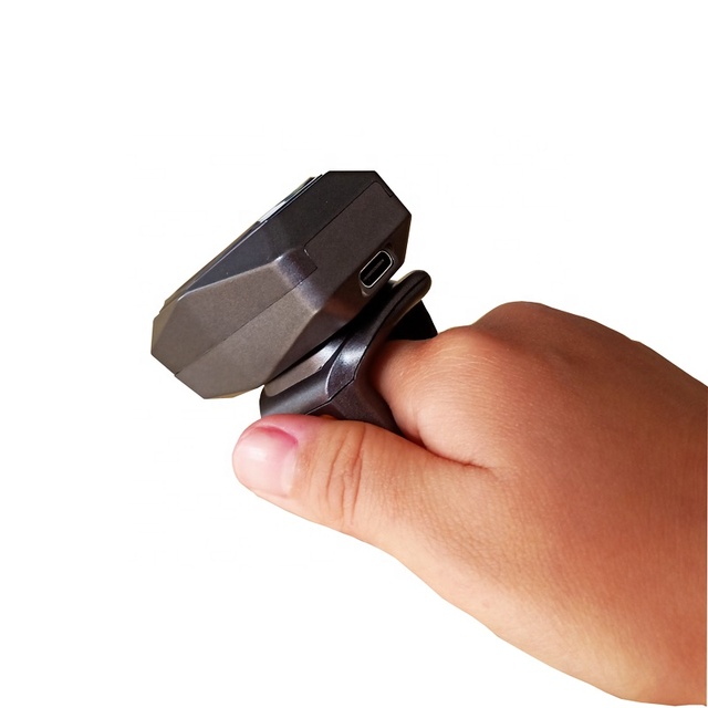 Good Performance Blue Tooth Finger Ring Bar Code Reader with Display 1D 2D Wireless Portable Barcode Ring Scanner