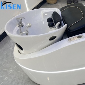 KISEN Comfortable Luxury Salon Shampoo Chair Intelligent Full Body Massage Electric Head Spa Hair Washing Shampoo <b>Bed</b> for Beauty - Product Image 3
