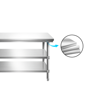 Mesa <span class=keywords><strong>de</strong></span> Trabajo <span class=keywords><strong>de</strong></span> Acero Inoxidable <span class=keywords><strong>de</strong></span> Grado Alimenticio con Patas <span class=keywords><strong>de</strong></span> Tubo Redondas para Uso Doméstico y Comercial para un Manejo Seguro <span class=keywords><strong>de</strong></span> los <span class=keywords><strong>Alimentos</strong></span> - Product Image 4