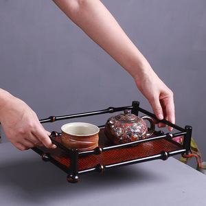 Rectangular Bamboo <b>Tea</b> <b>Tray</b> Vintage Style Dry Brewing Stand Chinese Design Durable Craft For <b>Tea</b> Sets - Product Image 3