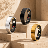 Bague connectée intelligente en acier étanche IP68 avec suivi de santé, contrôle via application iOS, autonomie de 5 à 10 jours, fréquence cardiaque, tension artérielle, sommeil