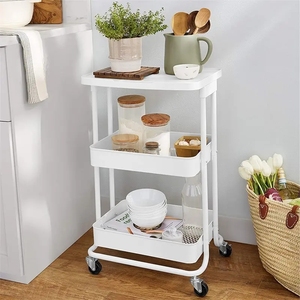 Trung Quốc cung cấp nhà 3 Tier nhựa tiện ích giỏ hàng di động xe đẩy giỏ hàng lưu trữ cán giỏ hàng với xử lý - Product Image 6