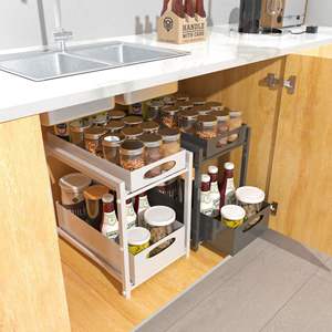 Étagère de rangement sous l'évier, planche à découper, support pour couvercles de casseroles, comptoir, étagère de rangement en fer forgé laminé - Product Image 3