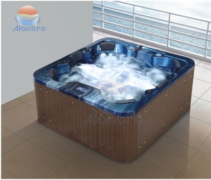 Moderna Bañera de <span class=keywords><strong>Hidromasaje</strong></span> Acrílica para 6-8 Personas, con Jets de Aire, Forma Cuadrada, Uso en Exteriores, Garantía de 3 Años - Product Image 5